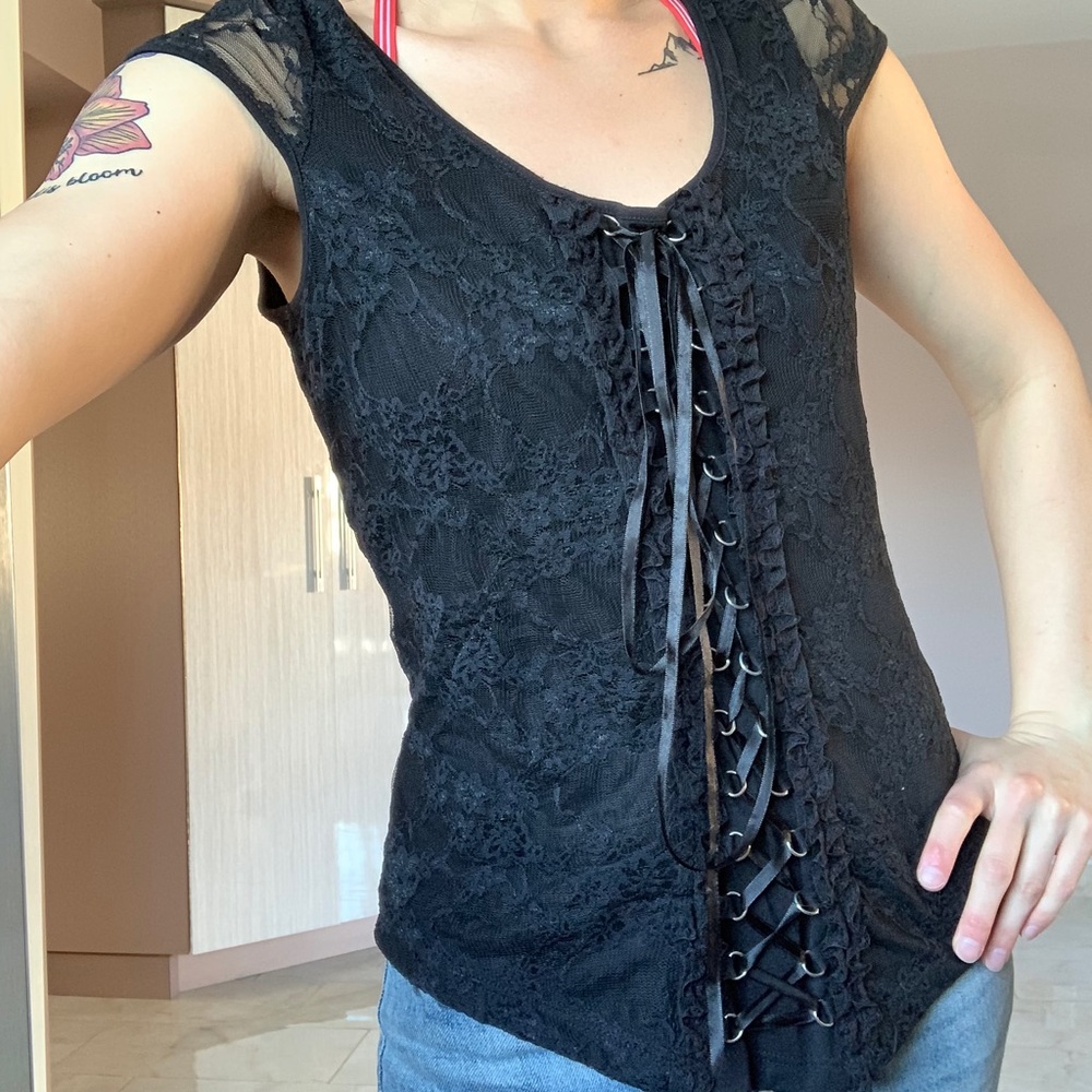 Lace up top